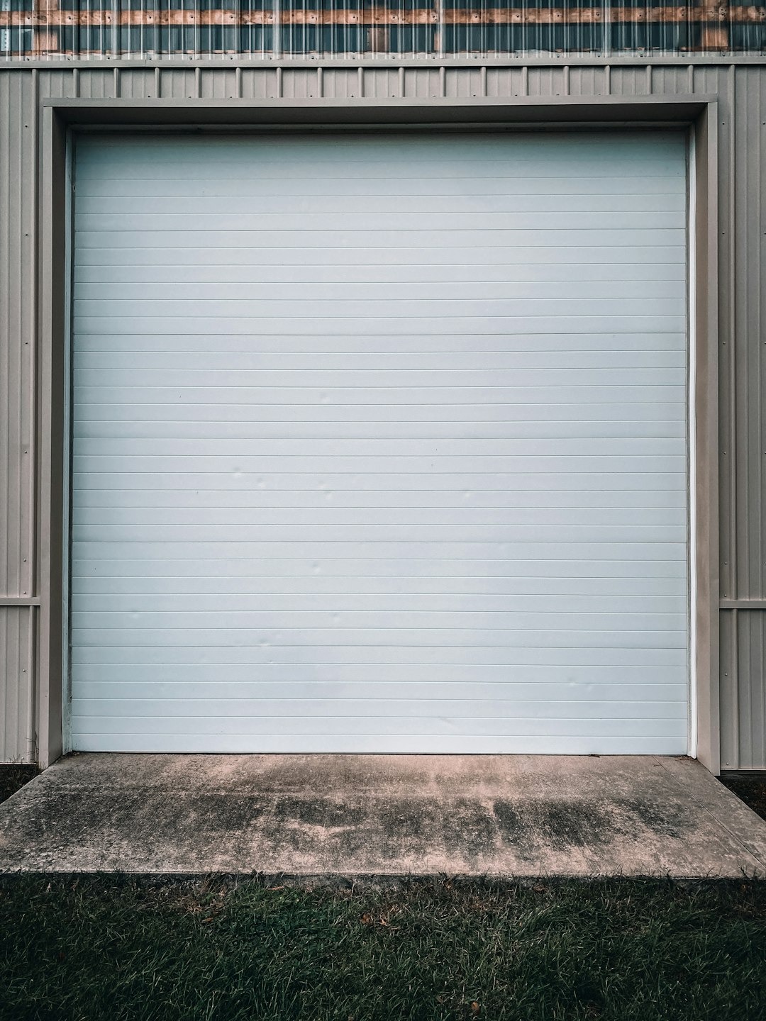 Garage door opener and track inside a Spokane, WA garage